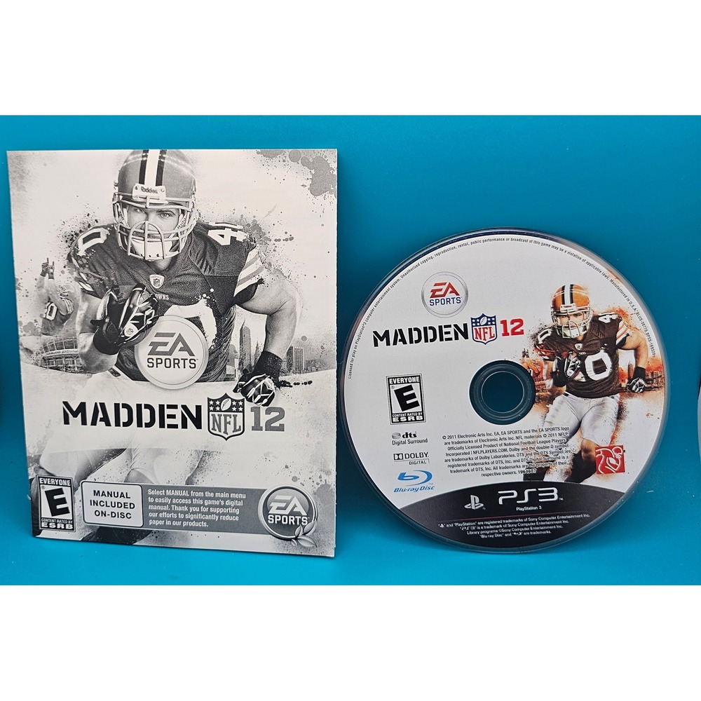 Madden NFL 12 PS3 Game Playstation disc&Manual Tested